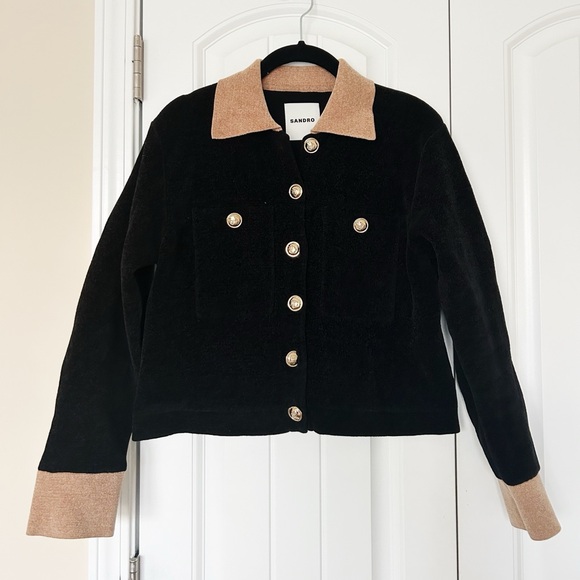 ❤️Sandro Marcello Velour Cropped Jacket Cardigan❤️ - Picture 5 of 6